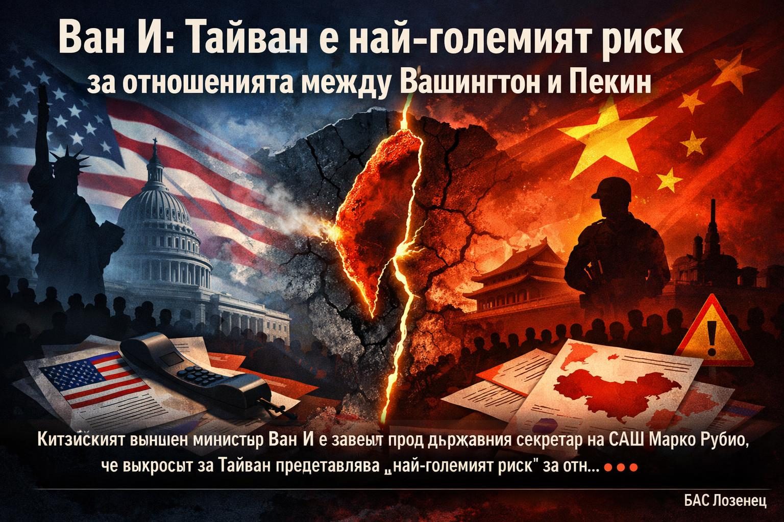 Ван И: Тайван е най-големият риск за отношенията между Вашингтон и Пекин