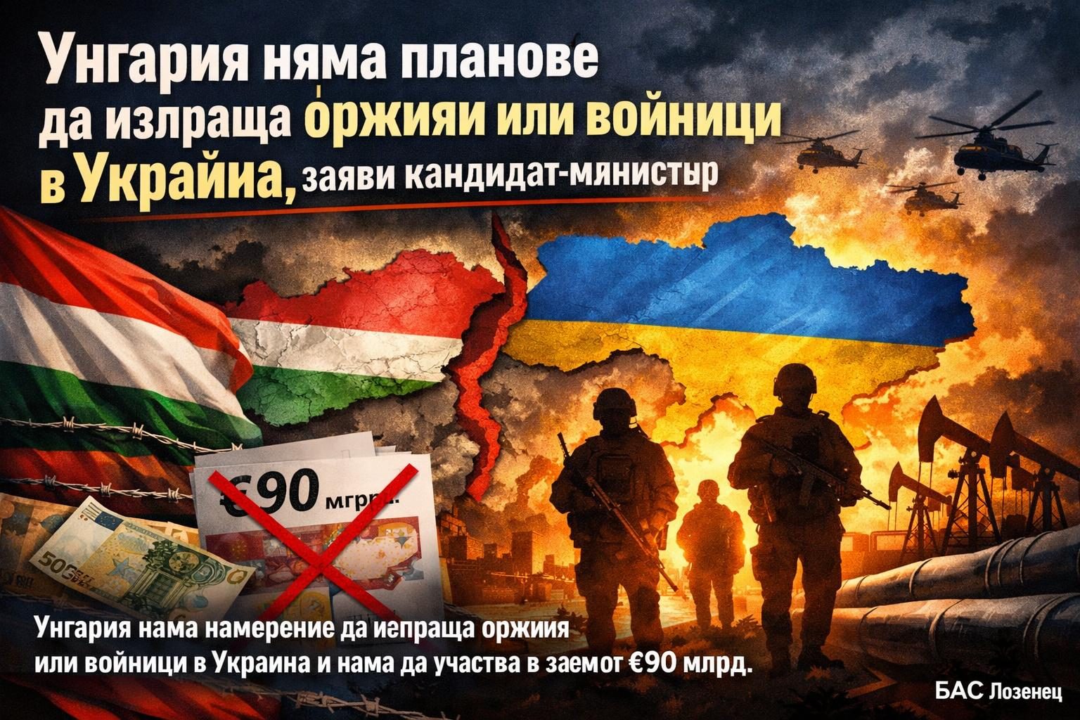 Унгария няма планове да изпраща оръжия или войници в Украйна, заяви кандидат-министър