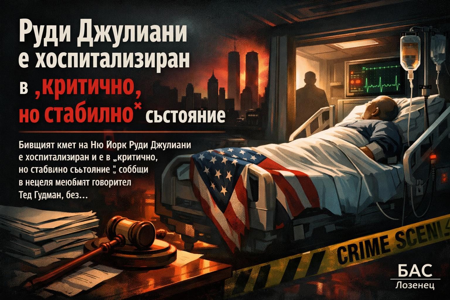 Руди Джулиани е хоспитализиран в „критично, но стабилно“ състояние