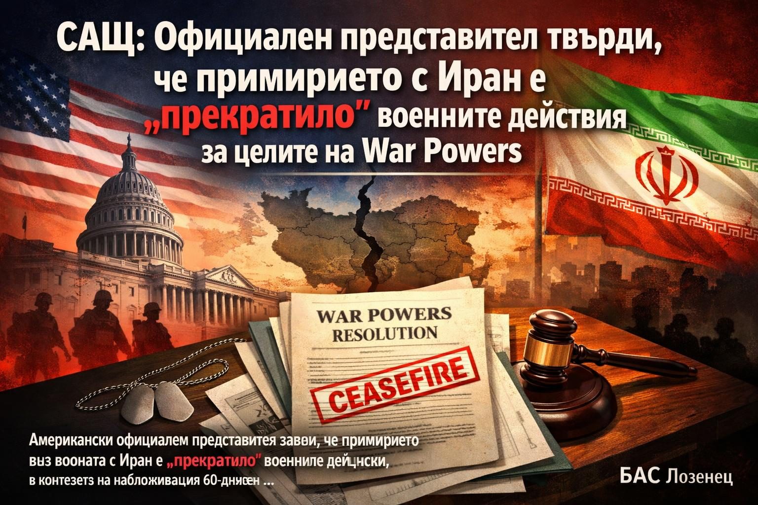 САЩ: Официален представител твърди, че примирието с Иран е „прекратило“ военните действия за целите на War Powers