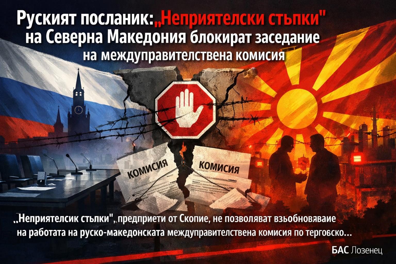 Руският посланик: „Неприятелски стъпки“ на Северна Македония блокират заседание на междуправителствена комисия