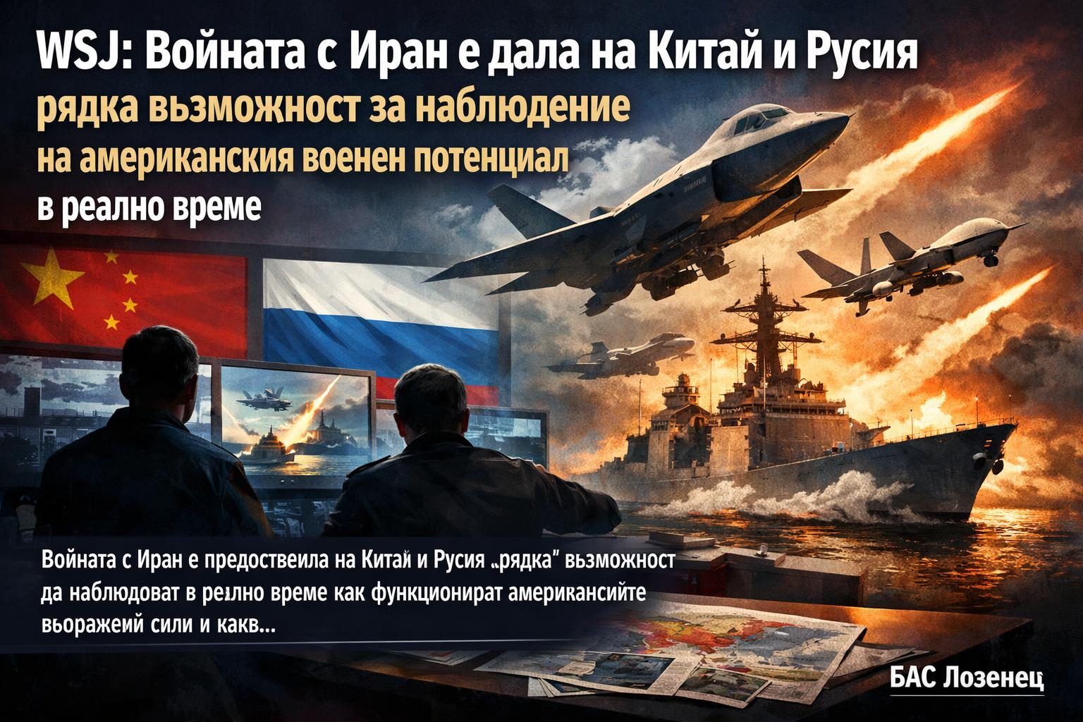 WSJ: Войната с Иран е дала на Китай и Русия рядка възможност за наблюдение на американския военен потенциал в реално време