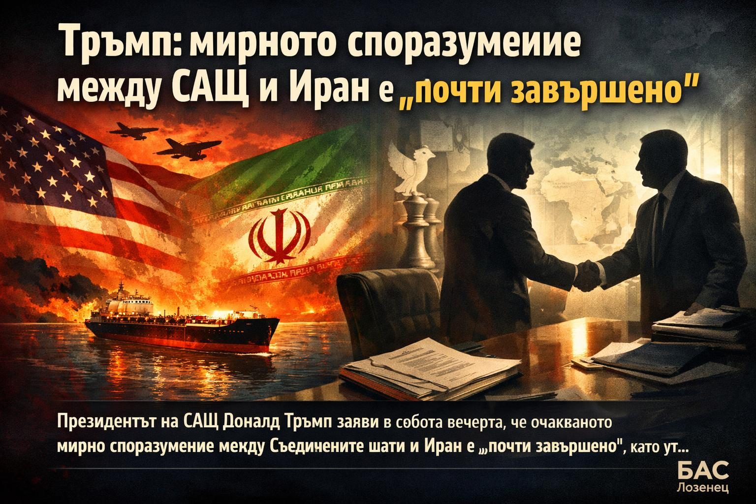 Тръмп: мирното споразумение между САЩ и Иран е „почти завършено“