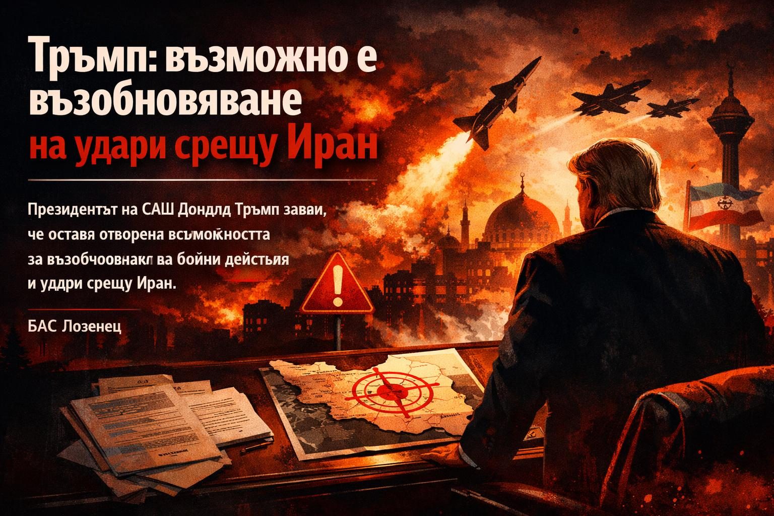 Тръмп: възможно е възобновяване на удари срещу Иран