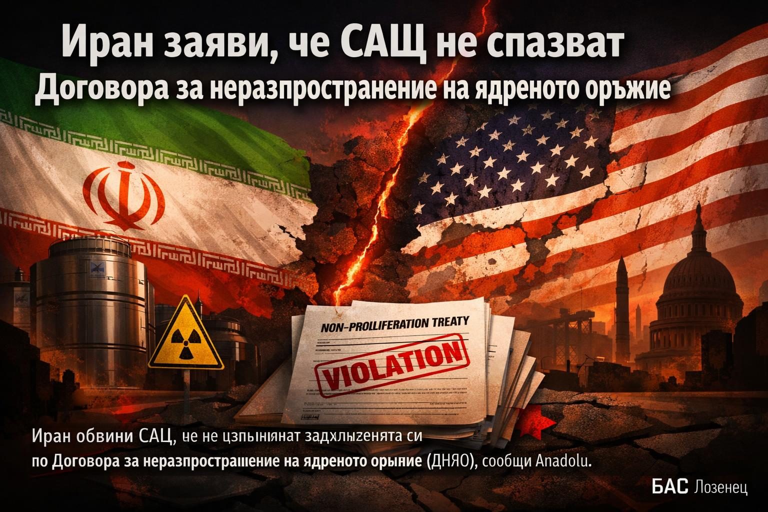 Иран заяви, че САЩ не спазват Договора за неразпространение на ядреното оръжие