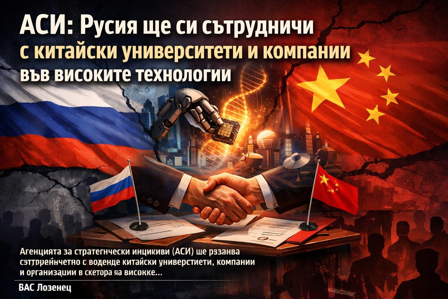 АСИ: Русия ще си сътрудничи с китайски университети и компании във високите технологии