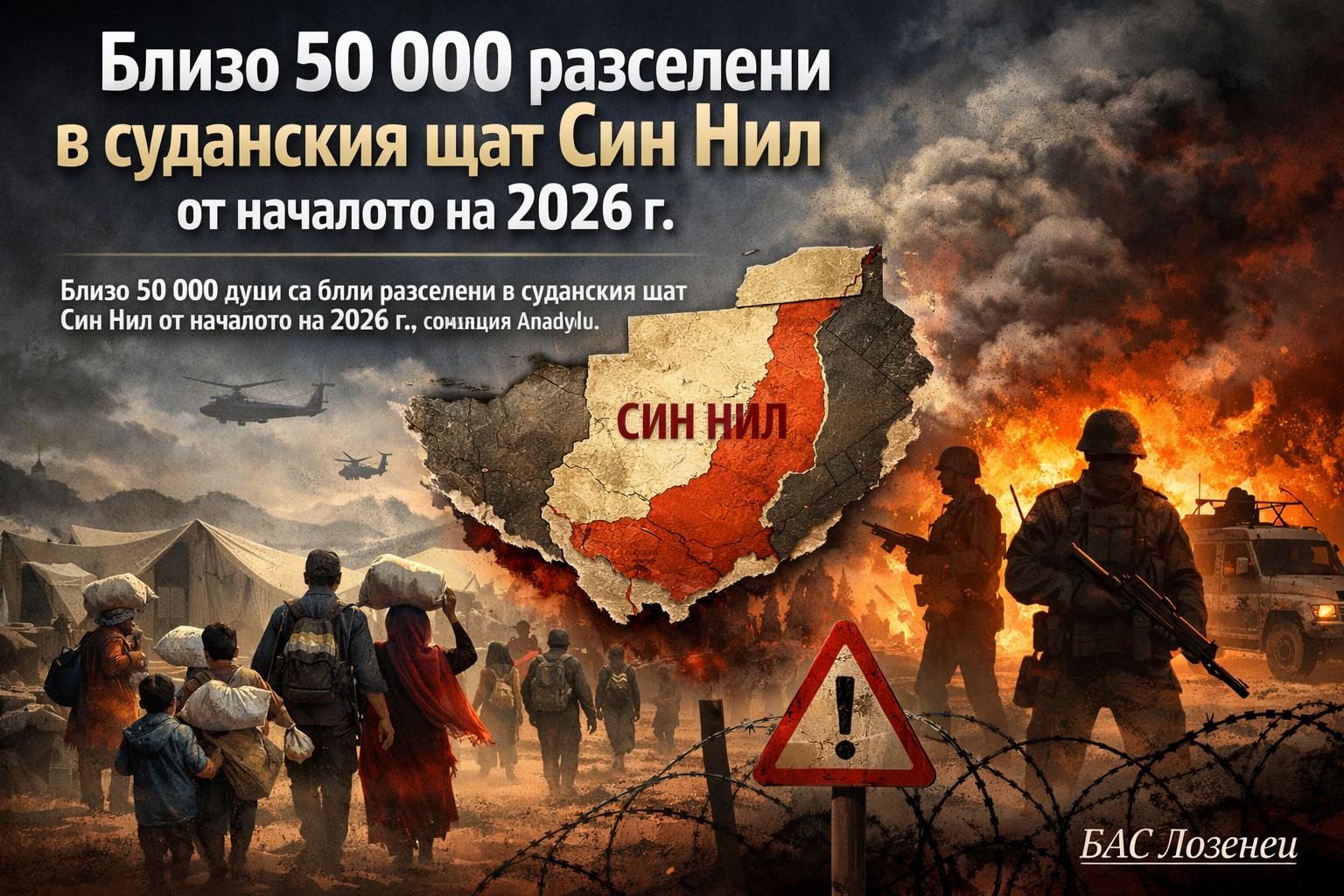 Близо 50 000 разселени в суданския щат Син Нил от началото на 2026 г.