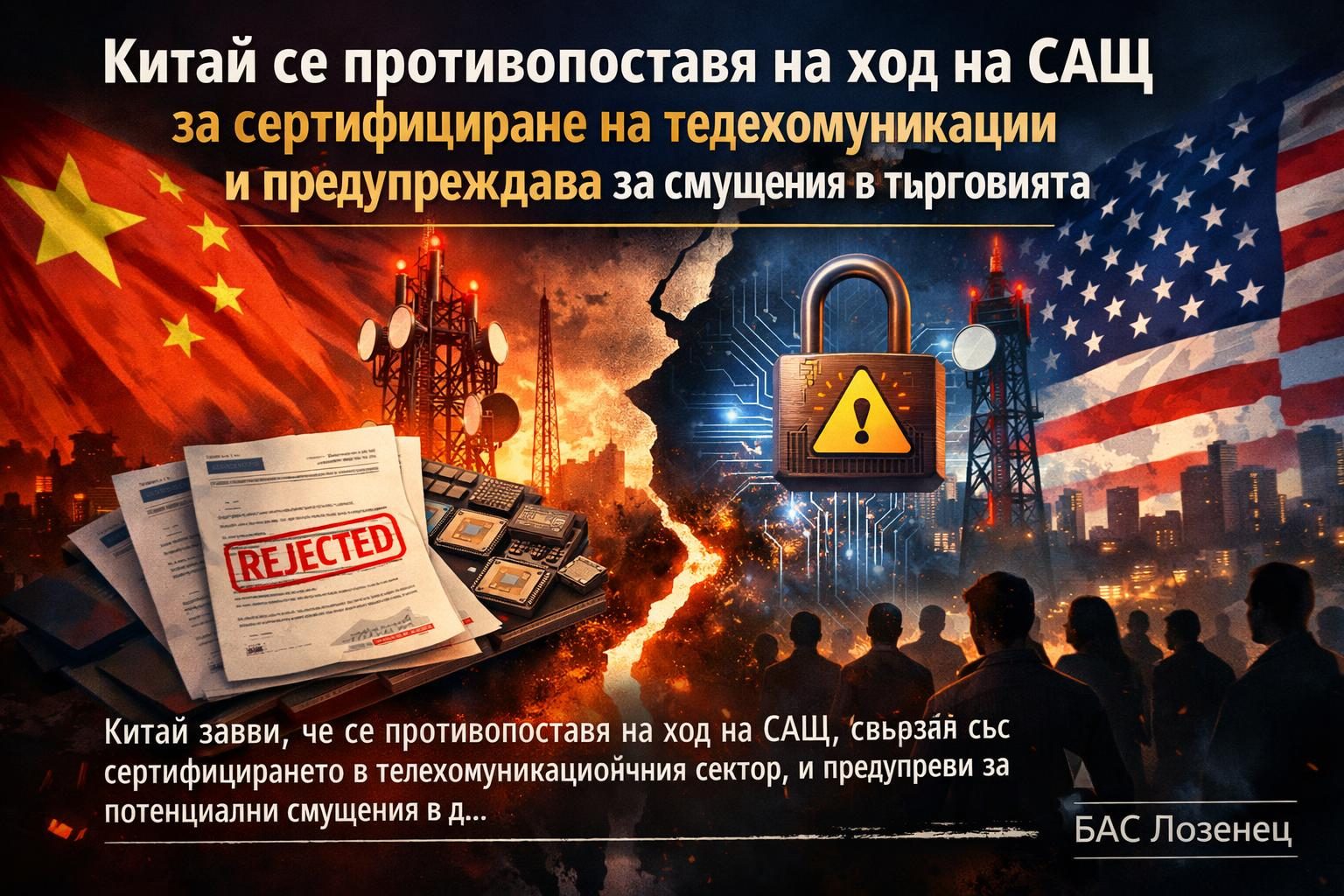 Китай се противопоставя на ход на САЩ за сертифициране на телекомуникации и предупреждава за смущения в търговията