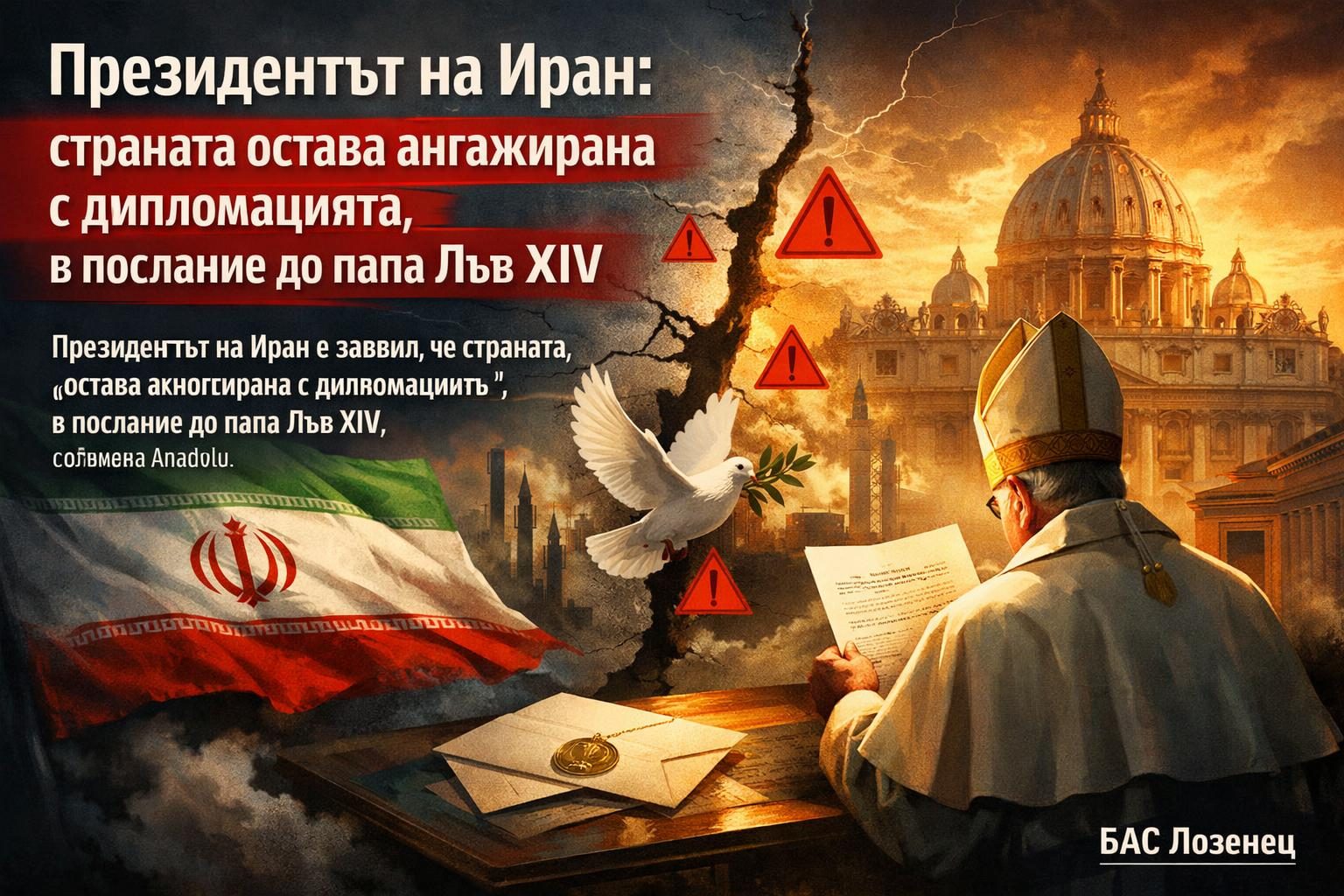 Президентът на Иран: страната остава ангажирана с дипломацията, в послание до папа Лъв XIV