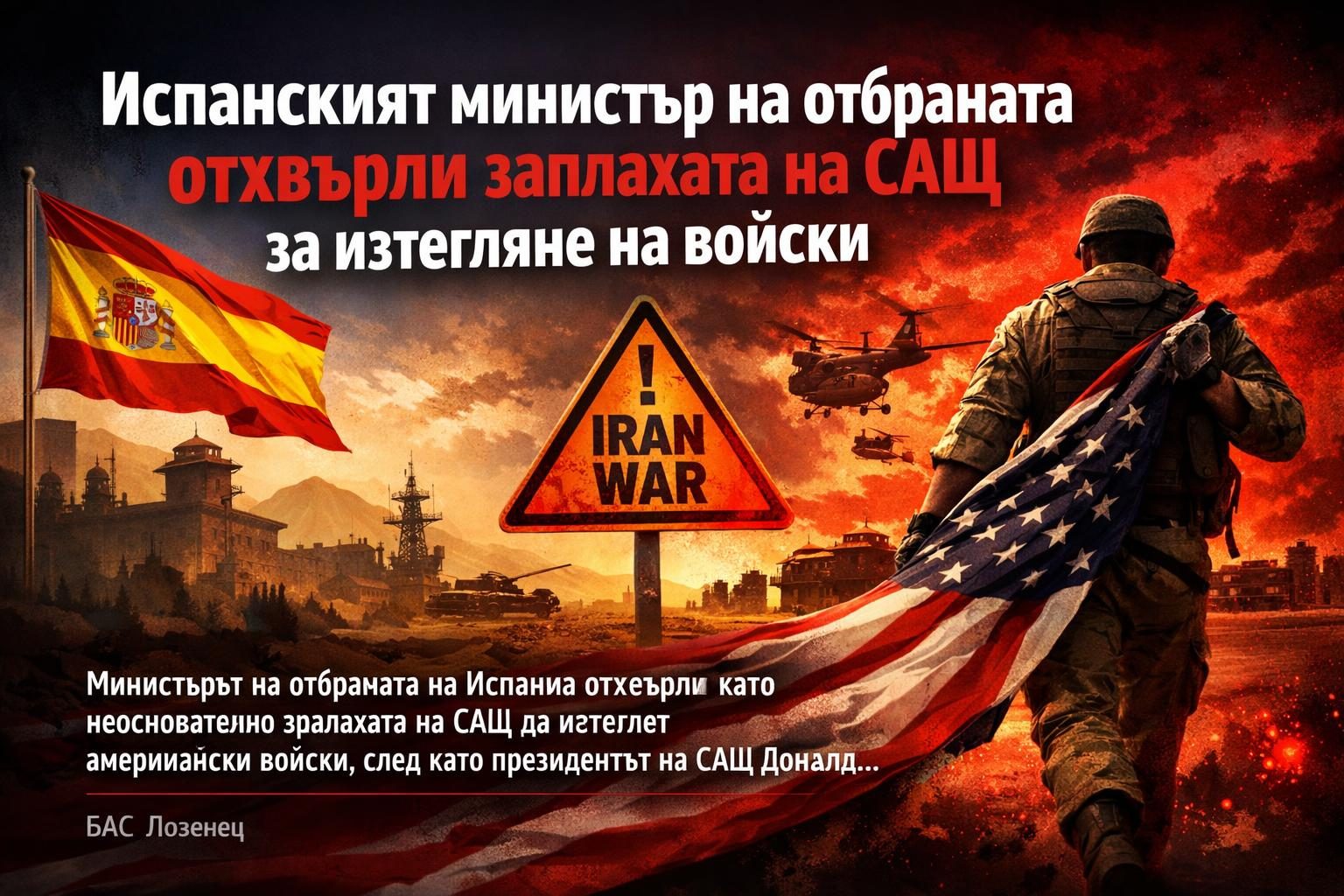Испанският министър на отбраната отхвърли заплахата на САЩ за изтегляне на войски