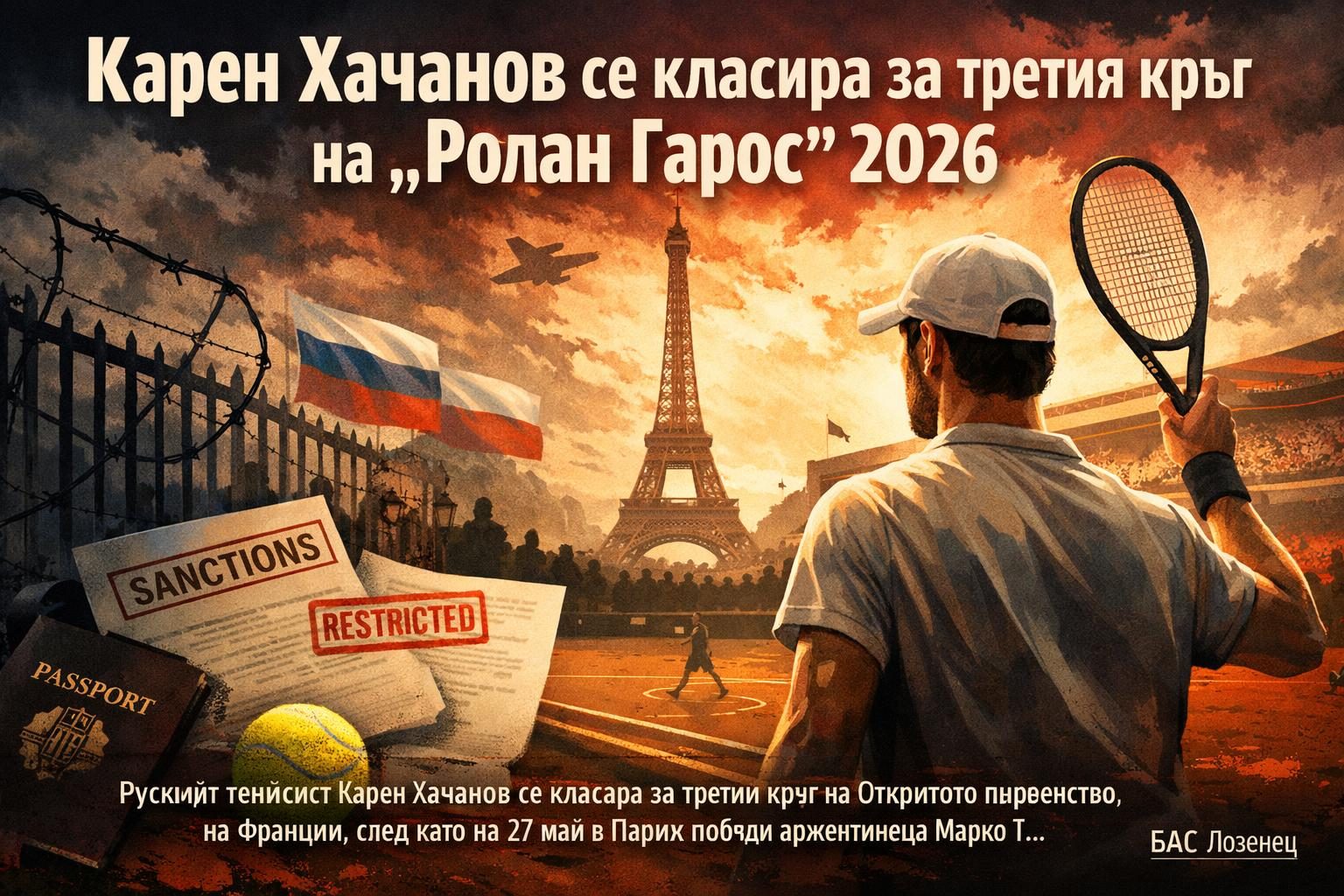 Карен Хачанов се класира за третия кръг на „Ролан Гарос“ 2026
