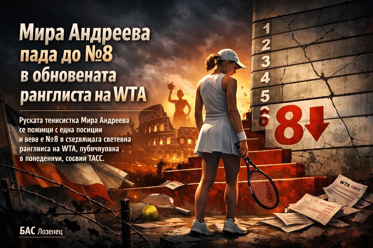 Мира Андреева пада до №8 в обновената ранглиста на WTA