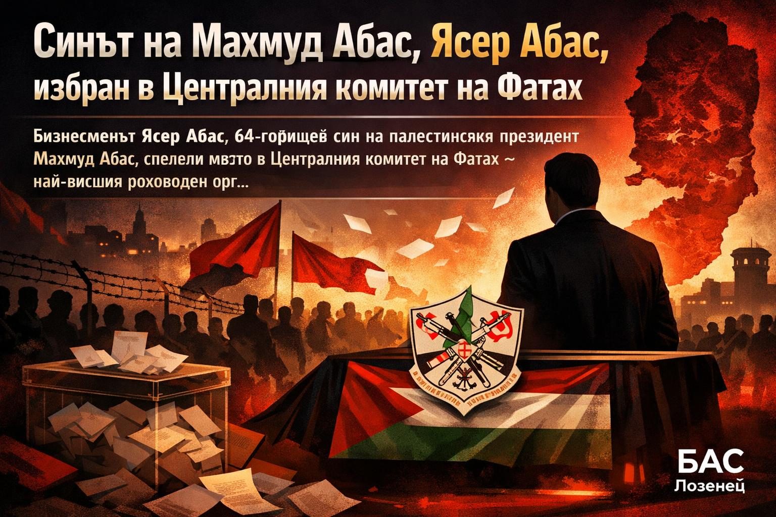 Синът на Махмуд Абас, Ясер Абас, избран в Централния комитет на Фатах