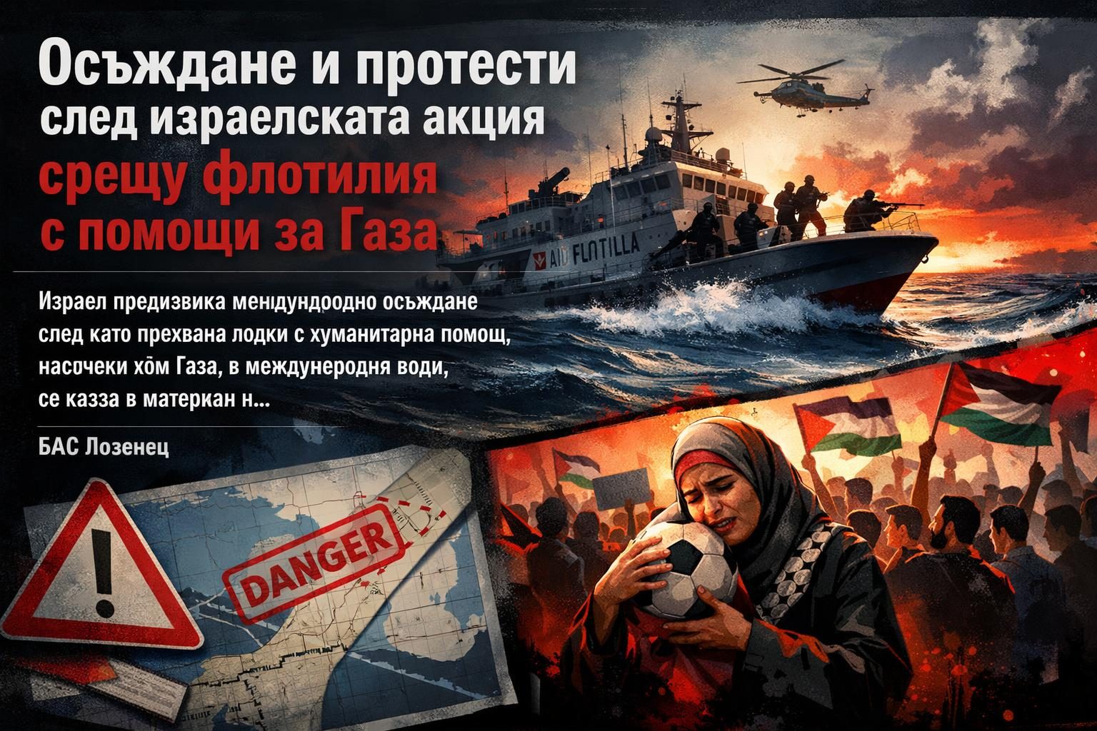 Осъждане и протести след израелската акция срещу флотилия с помощи за Газа
