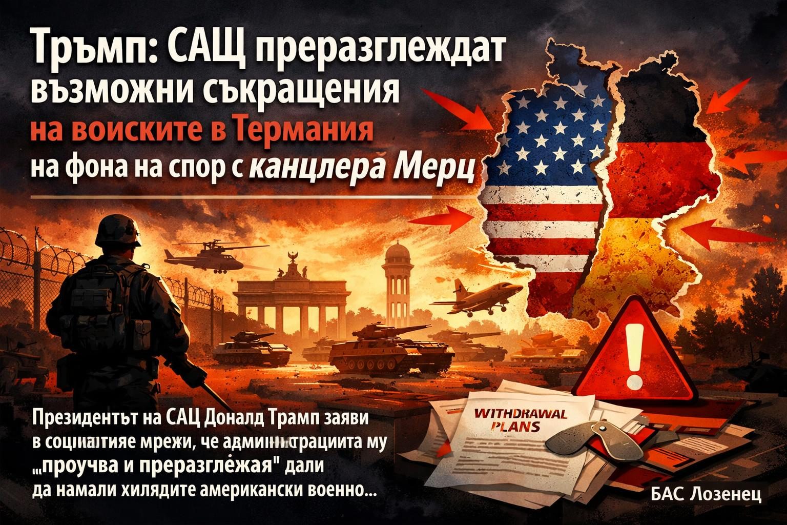 Тръмп: САЩ преразглеждат възможни съкращения на войските в Германия на фона на спор с канцлера Мерц