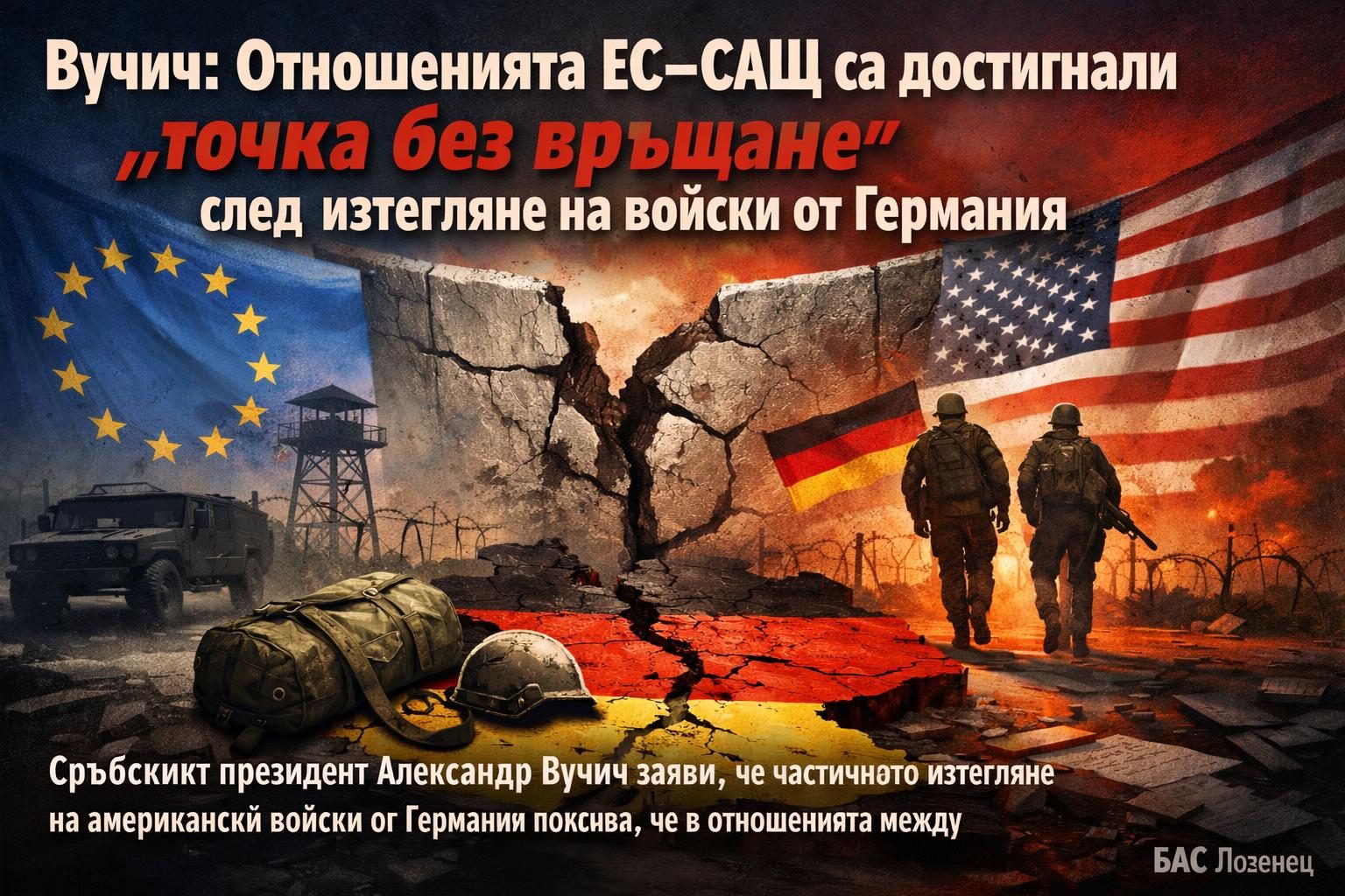 Вучич: Отношенията ЕС–САЩ са достигнали „точка без връщане“ след изтегляне на войски от Германия