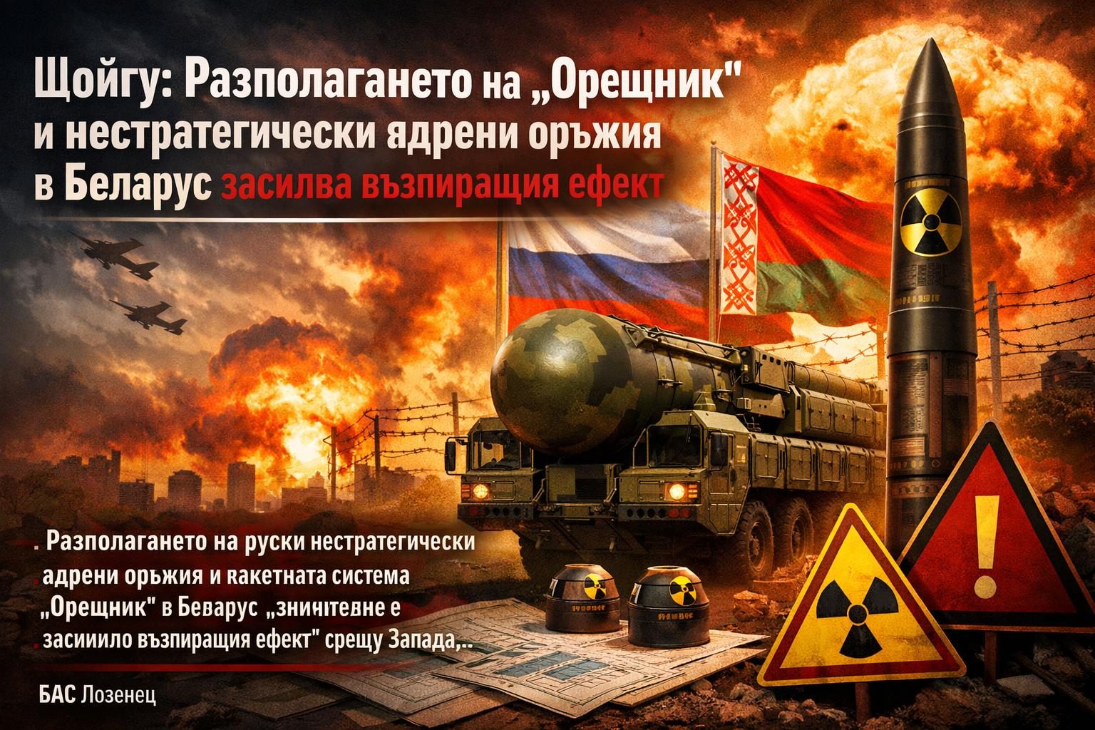 Шойгу: Разполагането на „Орешник“ и нестратегически ядрени оръжия в Беларус засилва възпиращия ефект