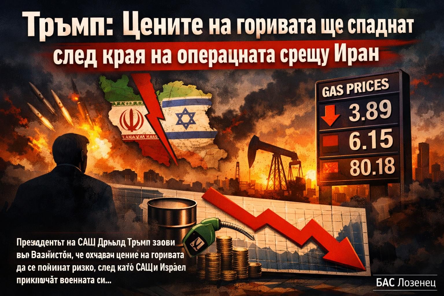 Тръмп: Цените на горивата ще спаднат след края на операцията срещу Иран