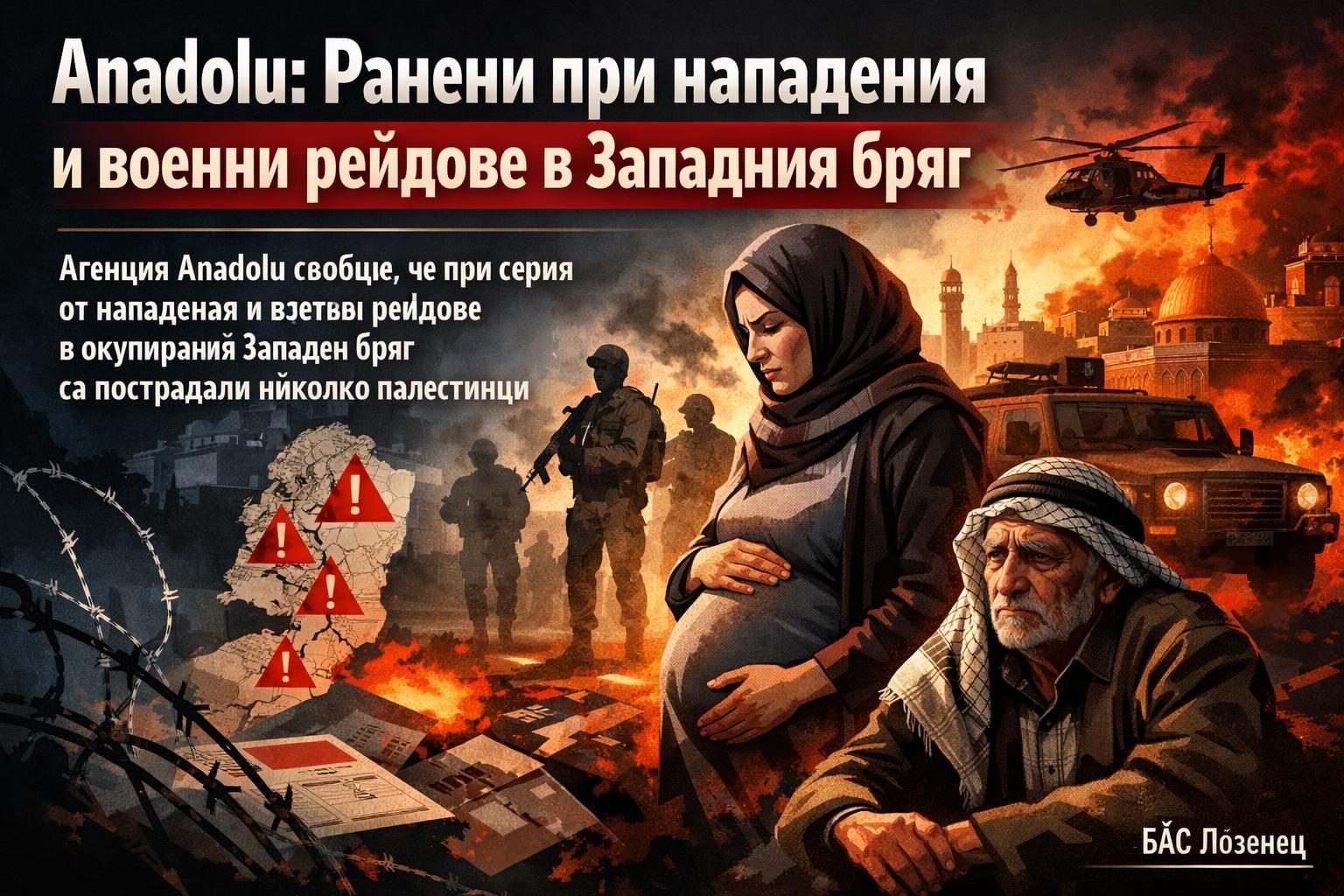 Anadolu: Ранени при нападения и военни рейдове в Западния бряг