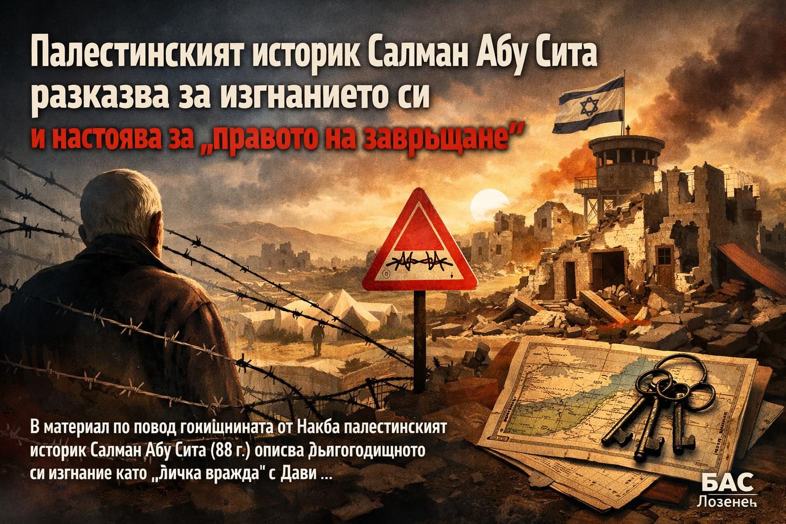 Палестинският историк Салман Абу Сита разказва за изгнанието си и настоява за „правото на завръщане“