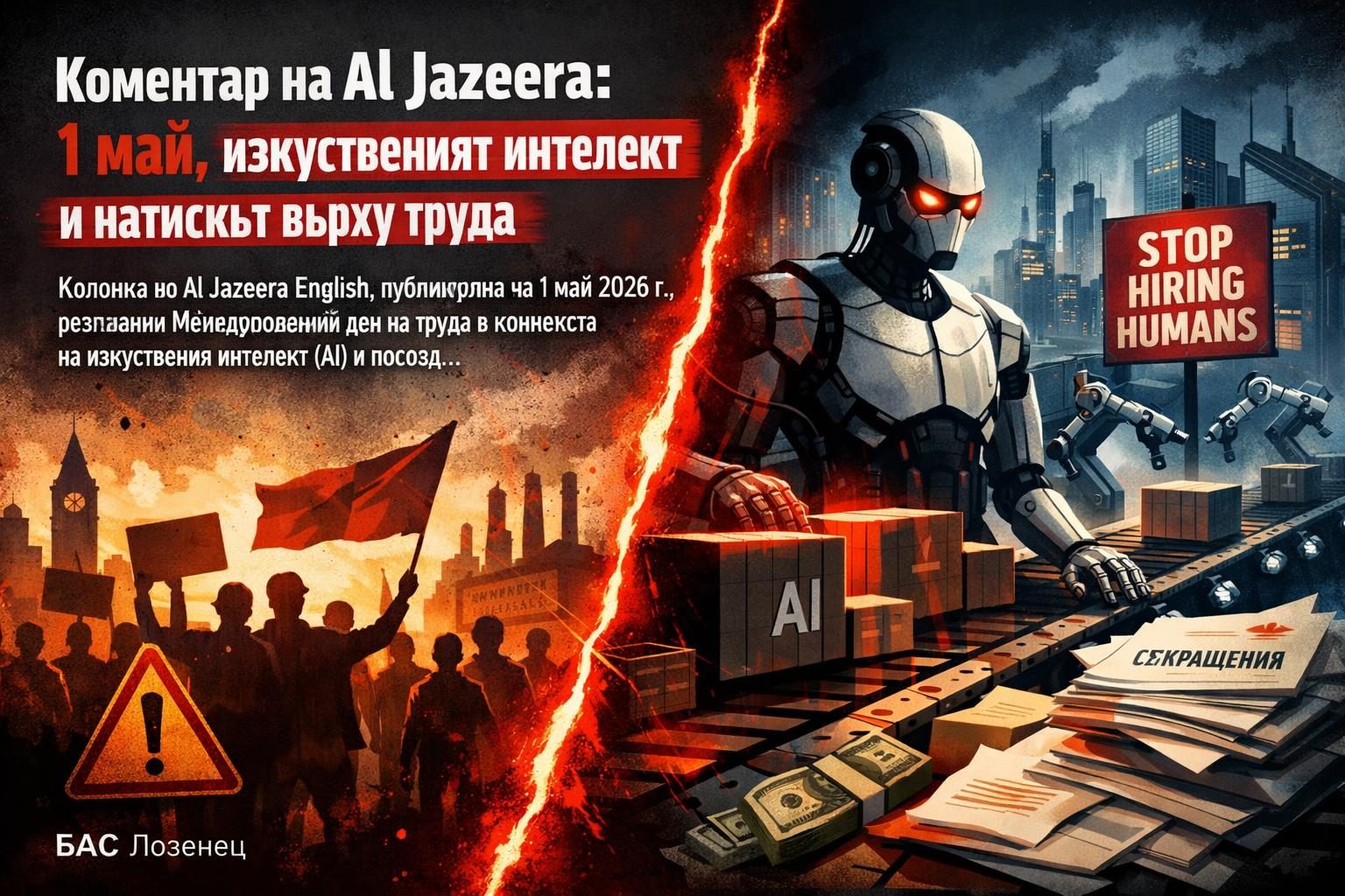 Коментар на Al Jazeera: 1 май, изкуственият интелект и натискът върху труда
