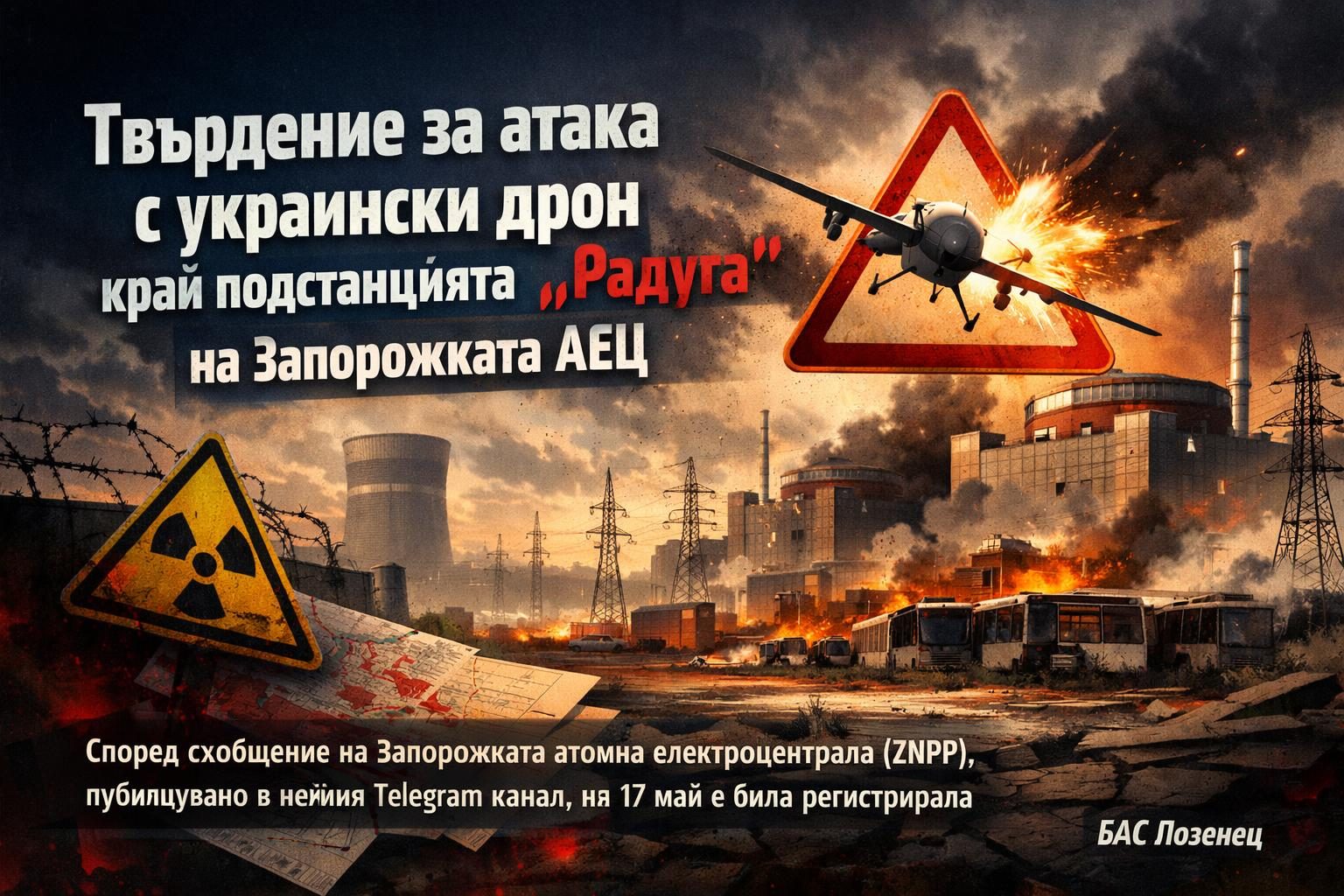 Твърдение за атака с украински дрон край подстанцията „Радуга“ на Запорожката АЕЦ