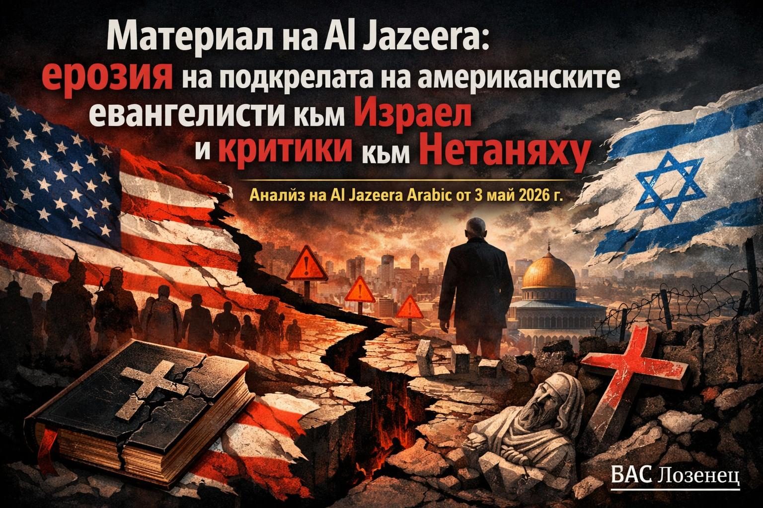 Материал на Al Jazeera: ерозия на подкрепата на американските евангелисти към Израел и критики към Нетаняху