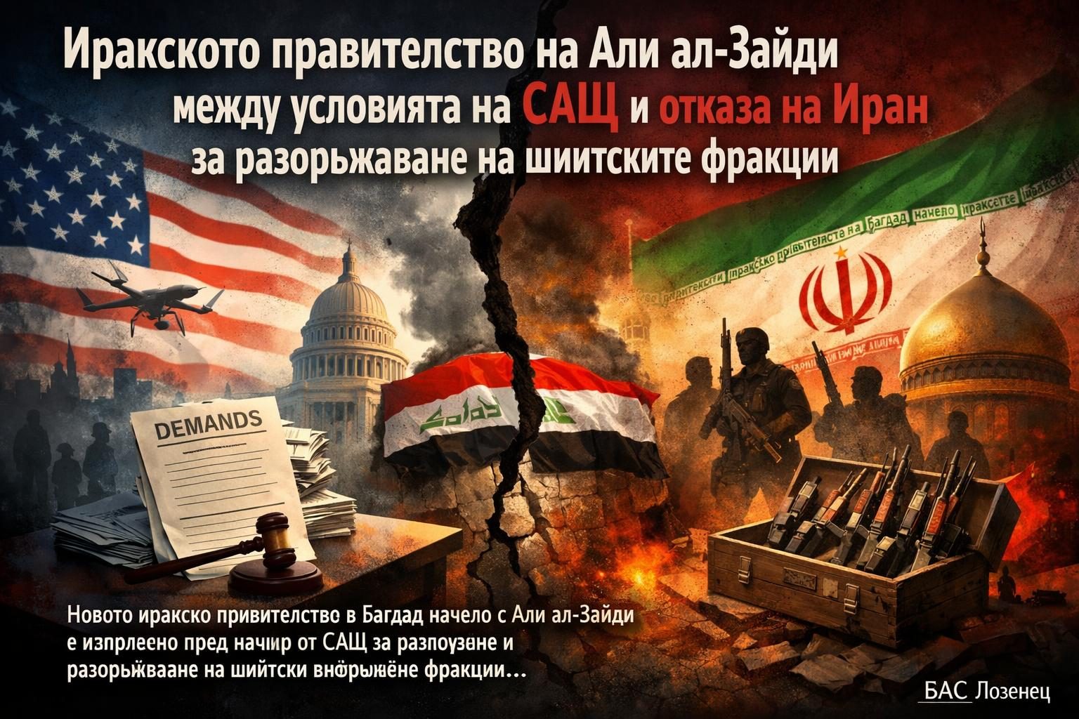 Иракското правителство на Али ал-Зайди между условията на САЩ и отказа на Иран за разоръжаване на шиитските фракции