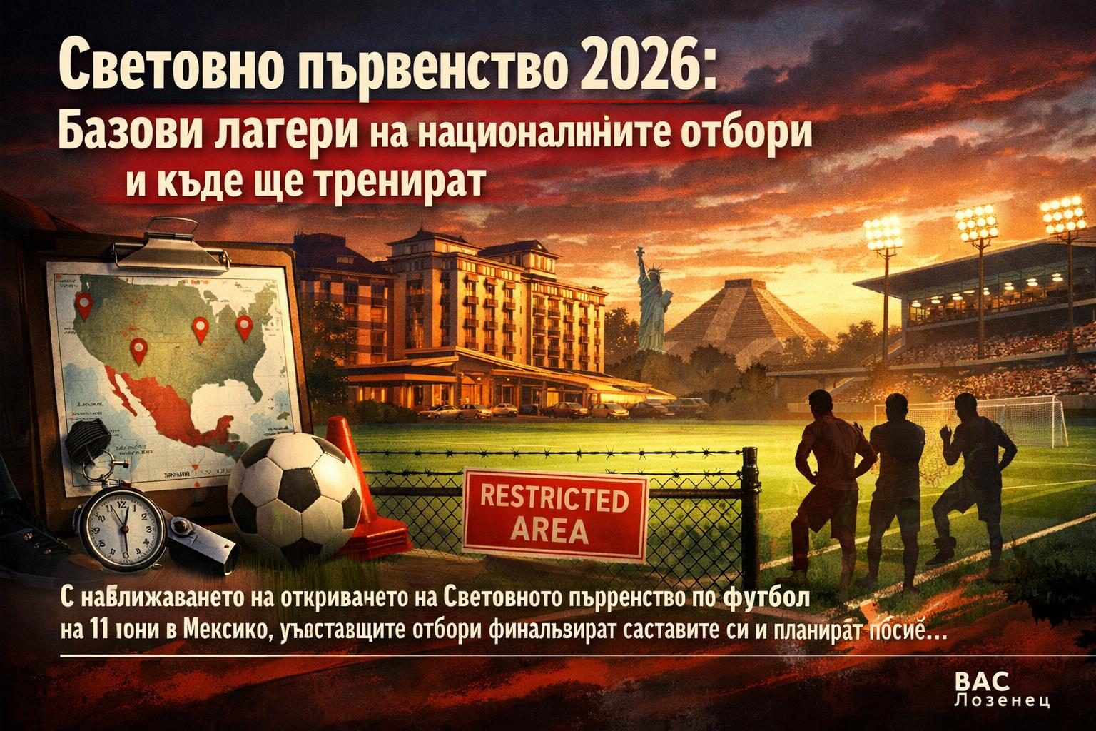 Световно първенство 2026: базови лагери на националните отбори и къде ще тренират