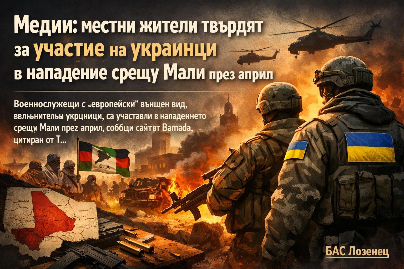 Медии: местни жители твърдят за участие на украинци в нападение срещу Мали през април
