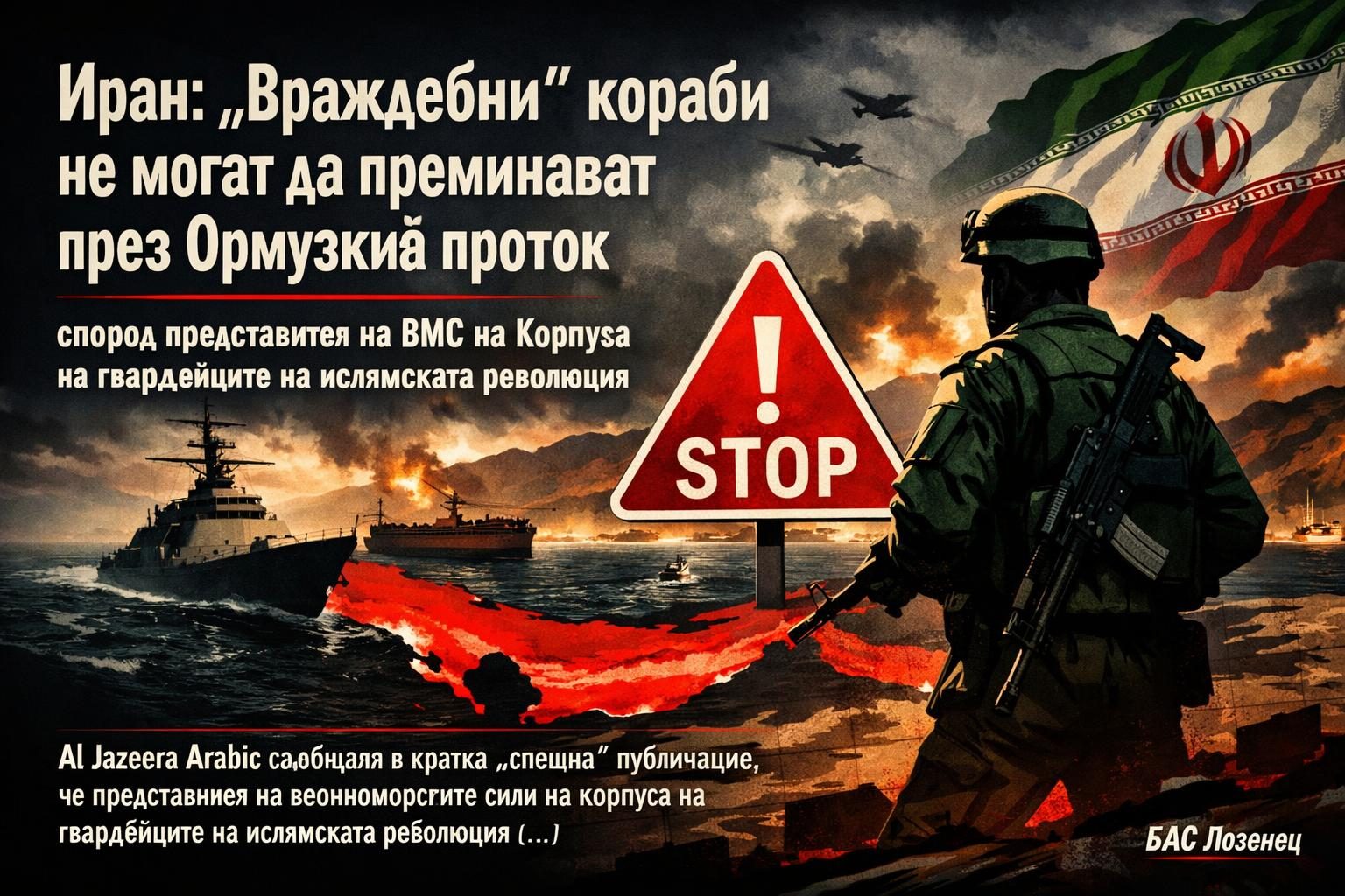Иран: „Враждебни“ кораби не могат да преминават през Ормузкия проток, според представител на ВМС на Корпуса на гвардейците на ислямската революция