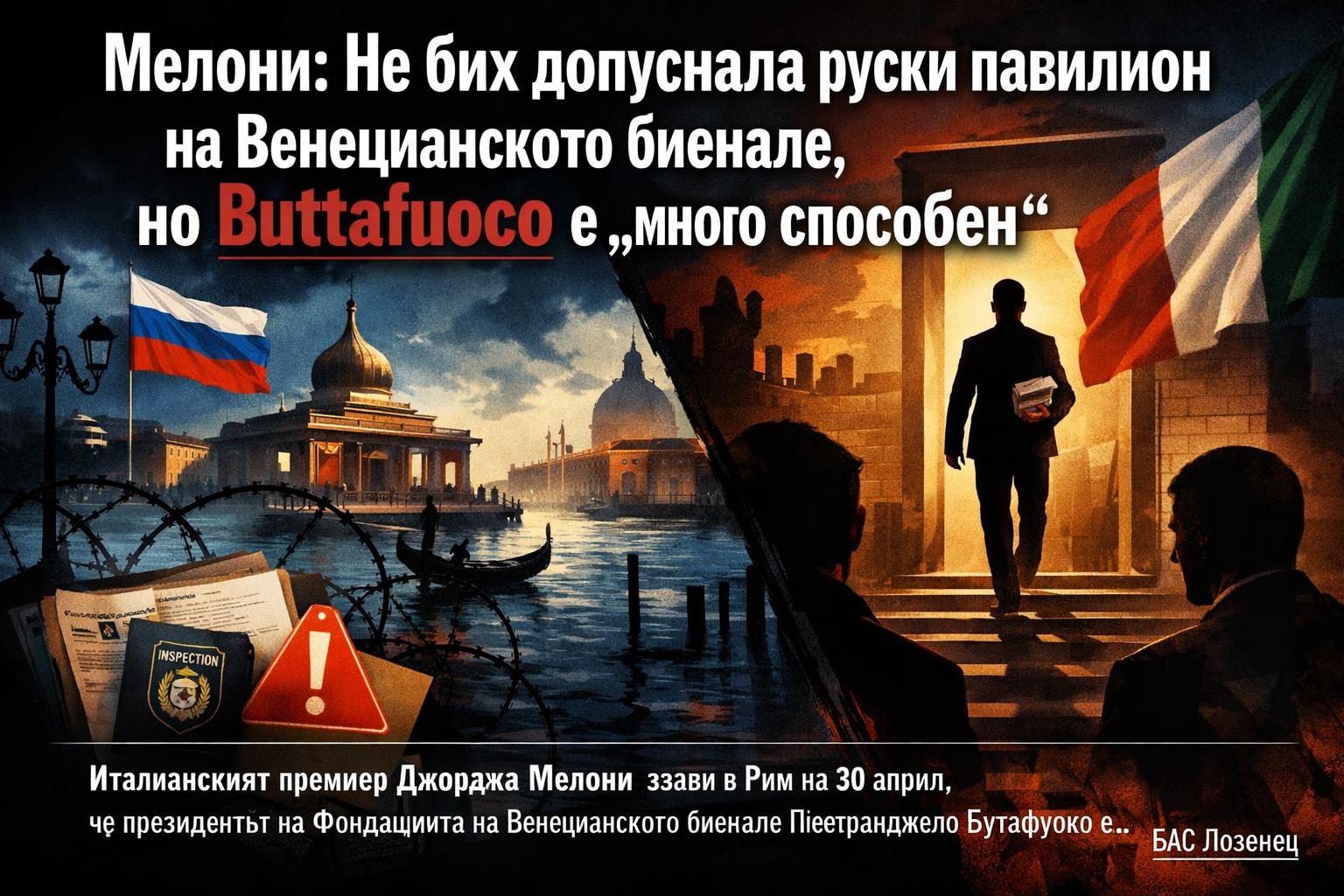 Мелони: Не бих допуснала руски павилион на Венецианското биенале, но Buttafuoco е „много способен“