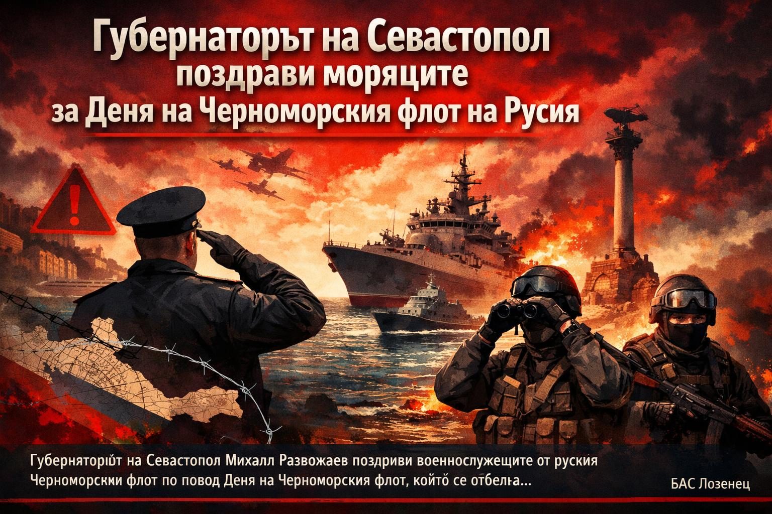 Губернаторът на Севастопол поздрави моряците за Деня на Черноморския флот на Русия