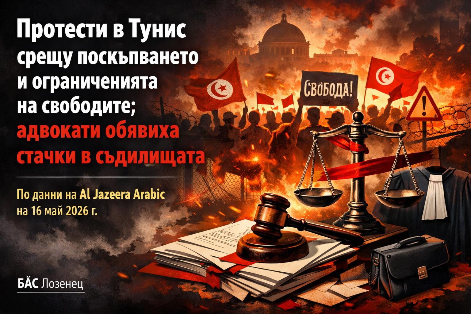 Протести в Тунис срещу поскъпването и ограниченията на свободите; адвокати обявиха стачки в съдилищата