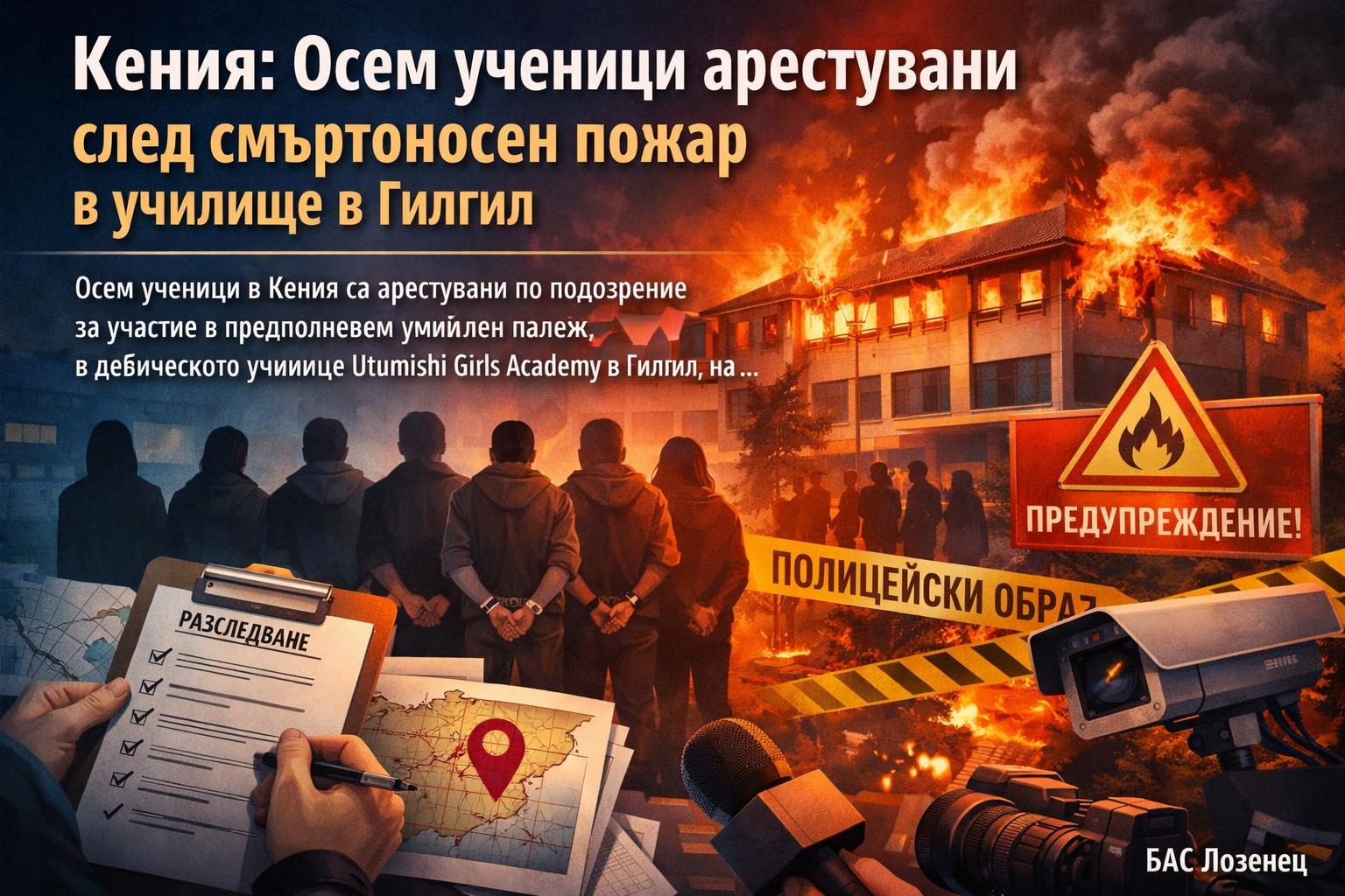 Кения: Осем ученици арестувани след смъртоносен пожар в училище в Гилгил