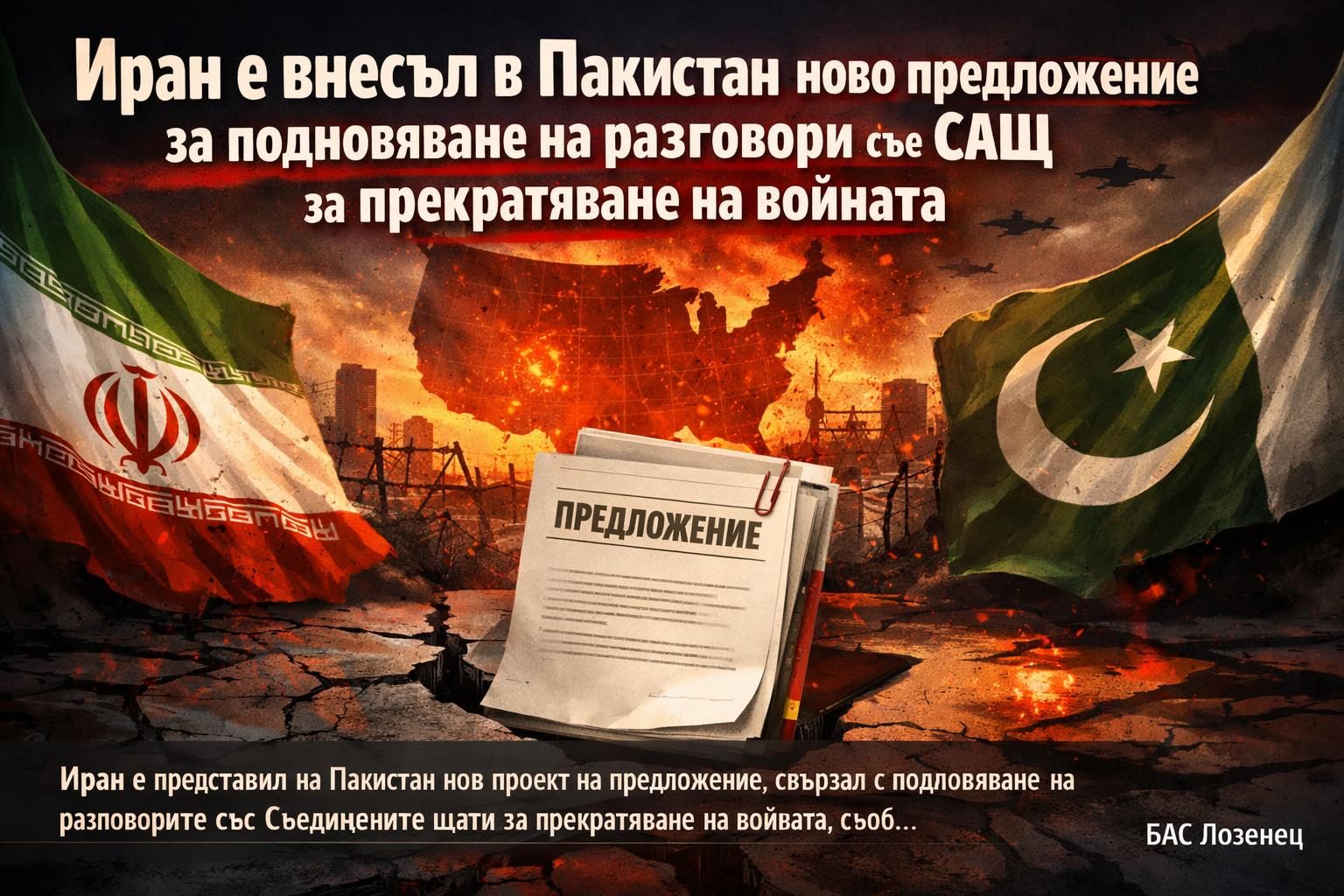 Иран е внесъл в Пакистан ново предложение за подновяване на разговори със САЩ за прекратяване на войната