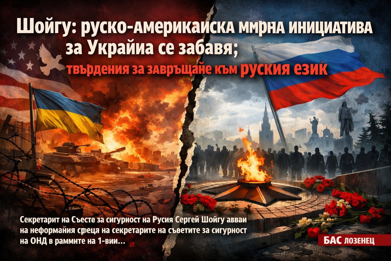 Шойгу: руско-американската мирна инициатива за Украйна се забавя; твърдения за завръщане към руския език
