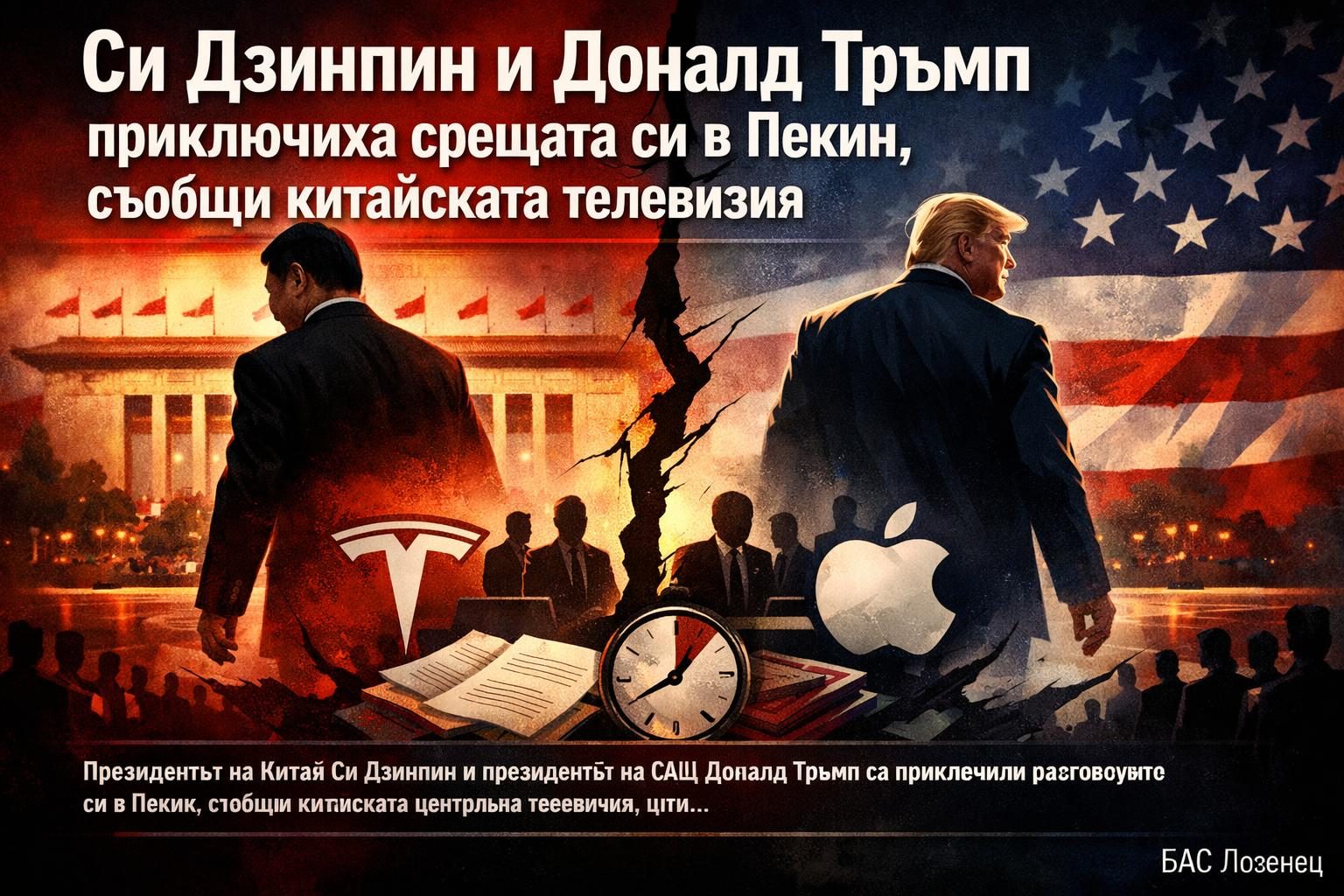 Си Дзинпин и Доналд Тръмп приключиха срещата си в Пекин, съобщи китайската телевизия