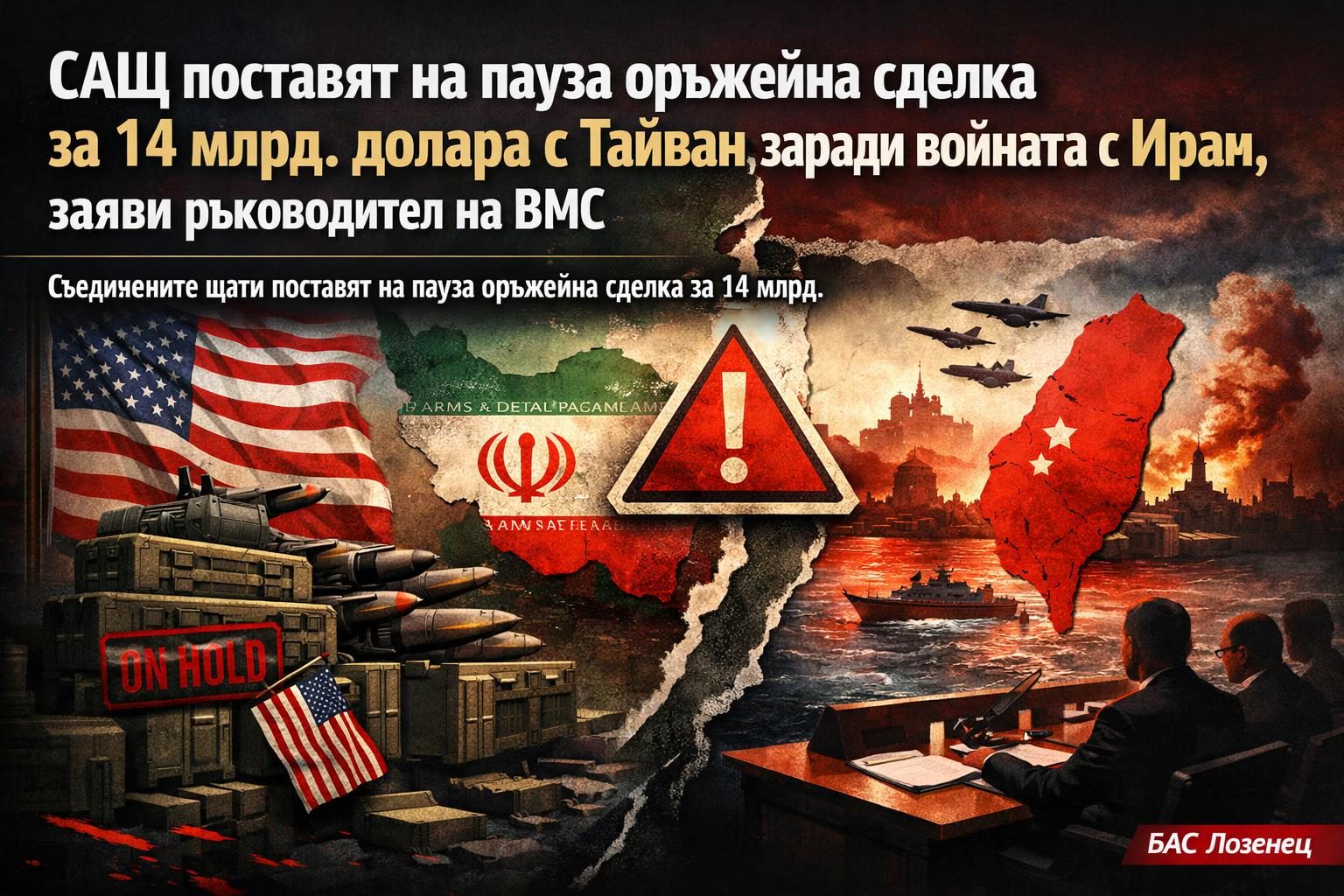 САЩ поставят на пауза оръжейна сделка за 14 млрд. долара с Тайван заради войната с Иран, заяви ръководител на ВМС