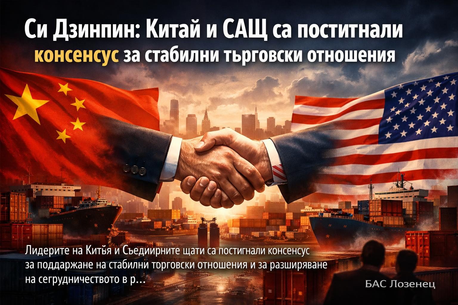 Си Дзинпин: Китай и САЩ са постигнали консенсус за стабилни търговски отношения