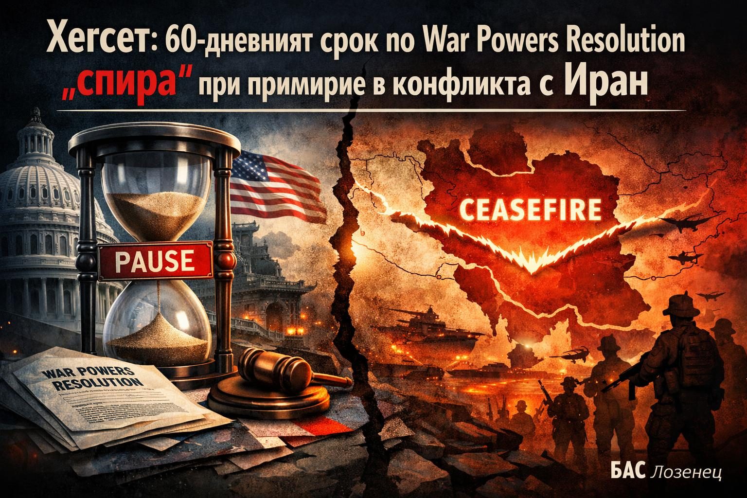 Хегсет: 60-дневният срок по War Powers Resolution „спира“ при примирие в конфликта с Иран