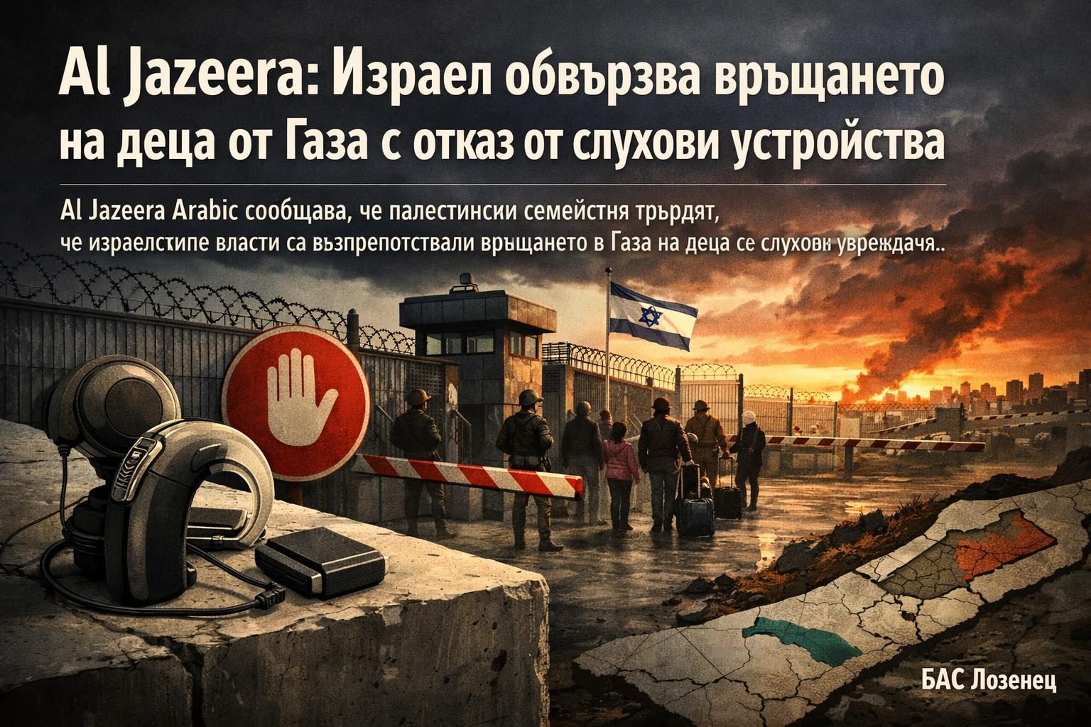 Al Jazeera: Израел обвързва връщането на деца от Газа с отказ от слухови устройства