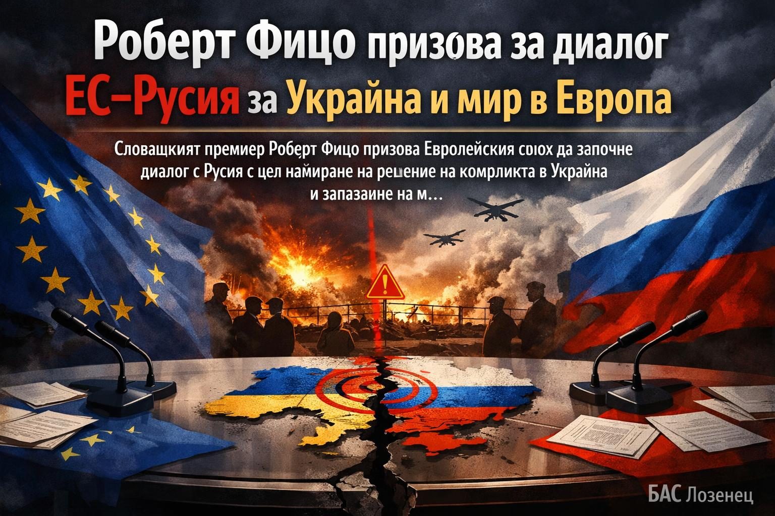 Роберт Фицо призова за диалог ЕС–Русия за Украйна и мир в Европа
