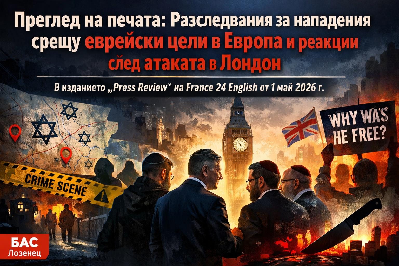 Преглед на печата: Разследвания за нападения срещу еврейски цели в Европа и реакции след атаката в Лондон