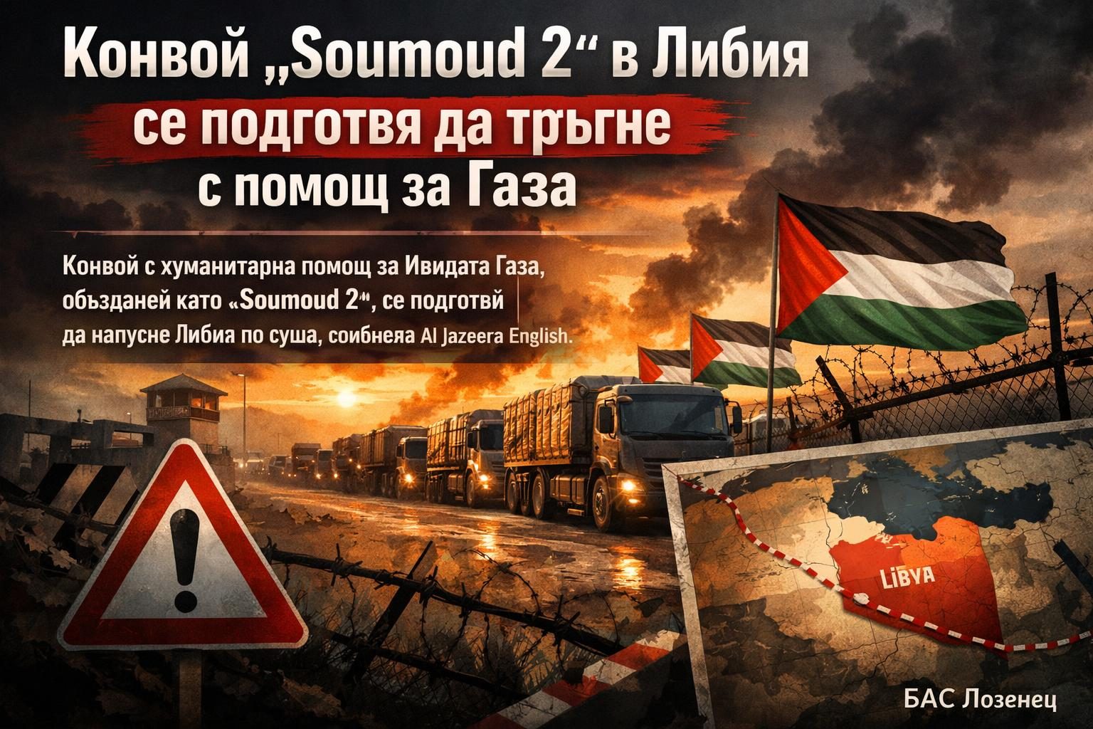 Конвой „Soumoud 2“ в Либия се подготвя да тръгне с помощ за Газа
