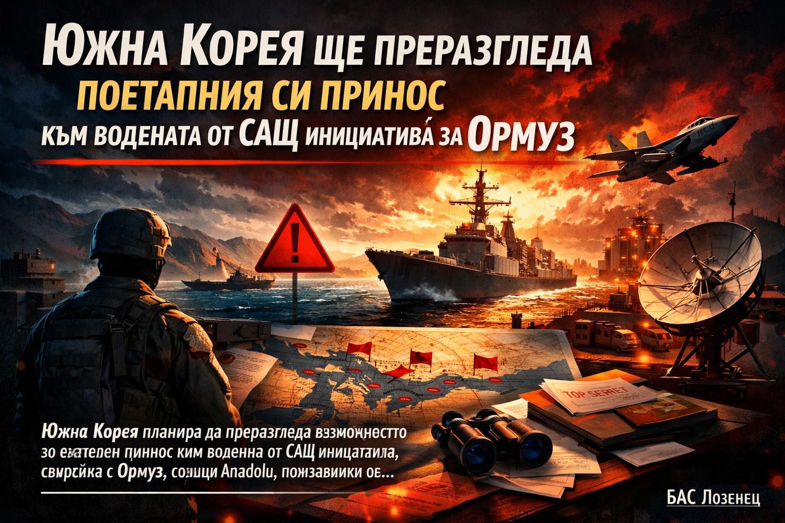 Южна Корея ще преразгледа поетапния си принос към водената от САЩ инициатива за Ормуз