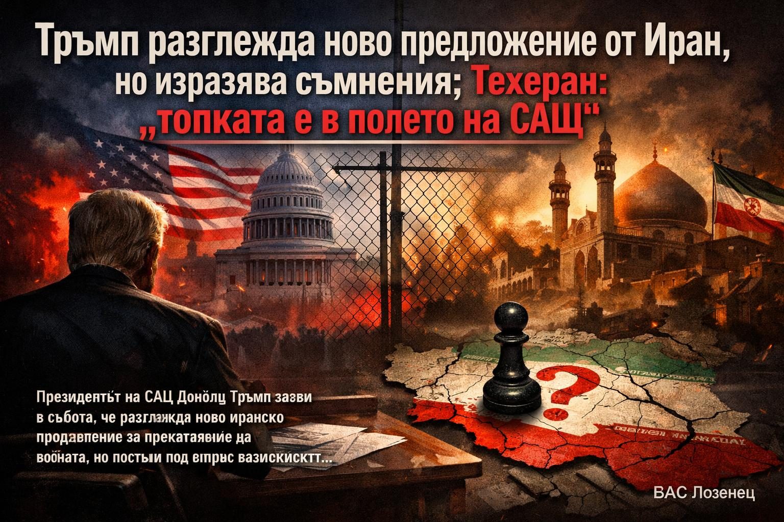 Тръмп разглежда ново предложение от Иран, но изразява съмнения; Техеран: „топката е в полето на САЩ“