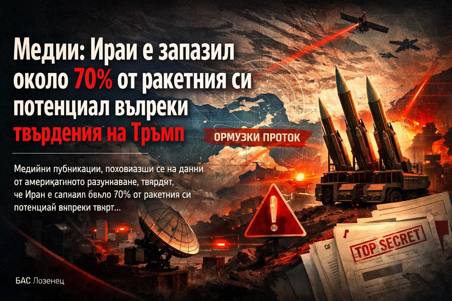 Медии: Иран е запазил около 70% от ракетния си потенциал въпреки твърдения на Тръмп