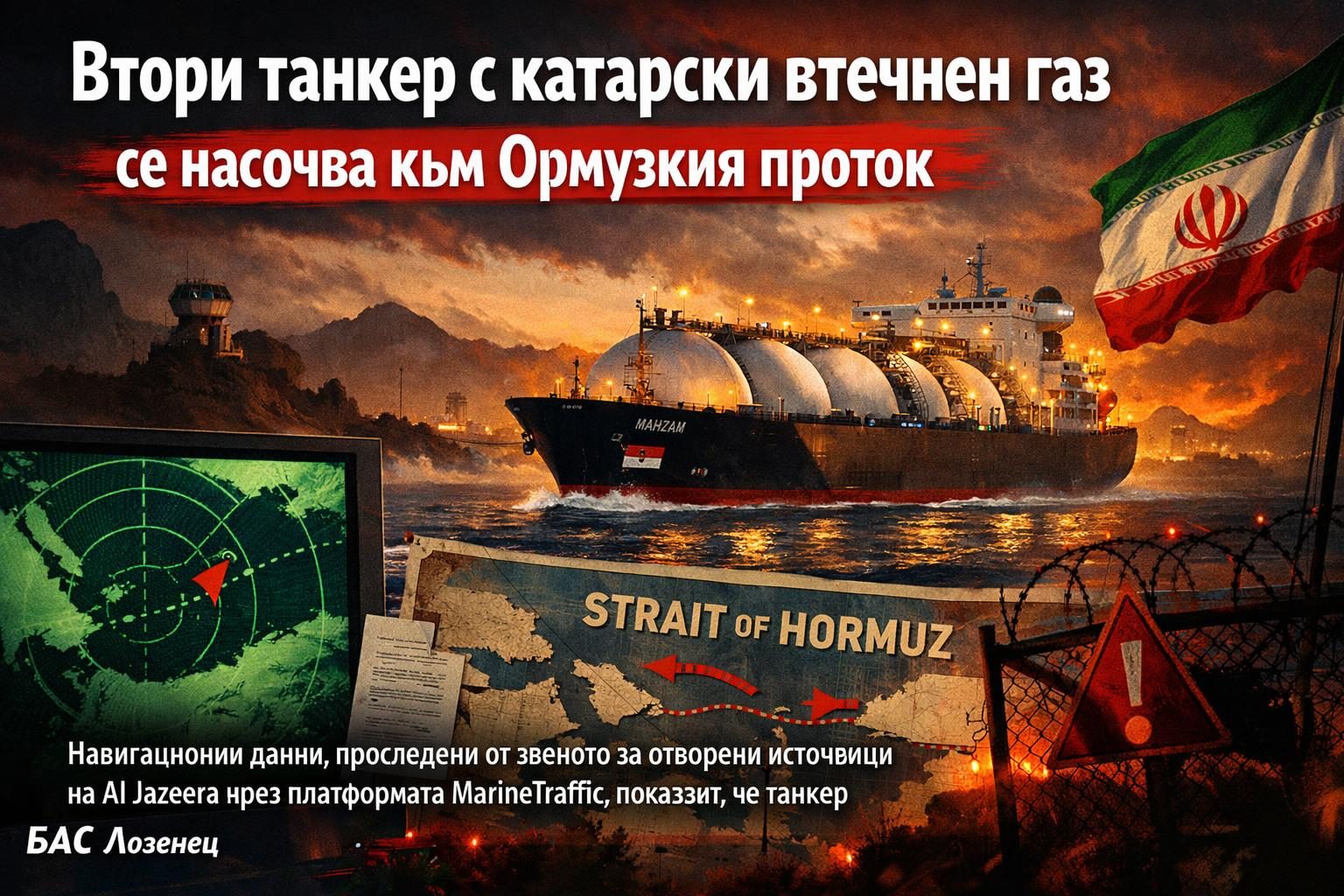 Втори танкер с катарски втечнен газ се насочва към Ормузкия проток
