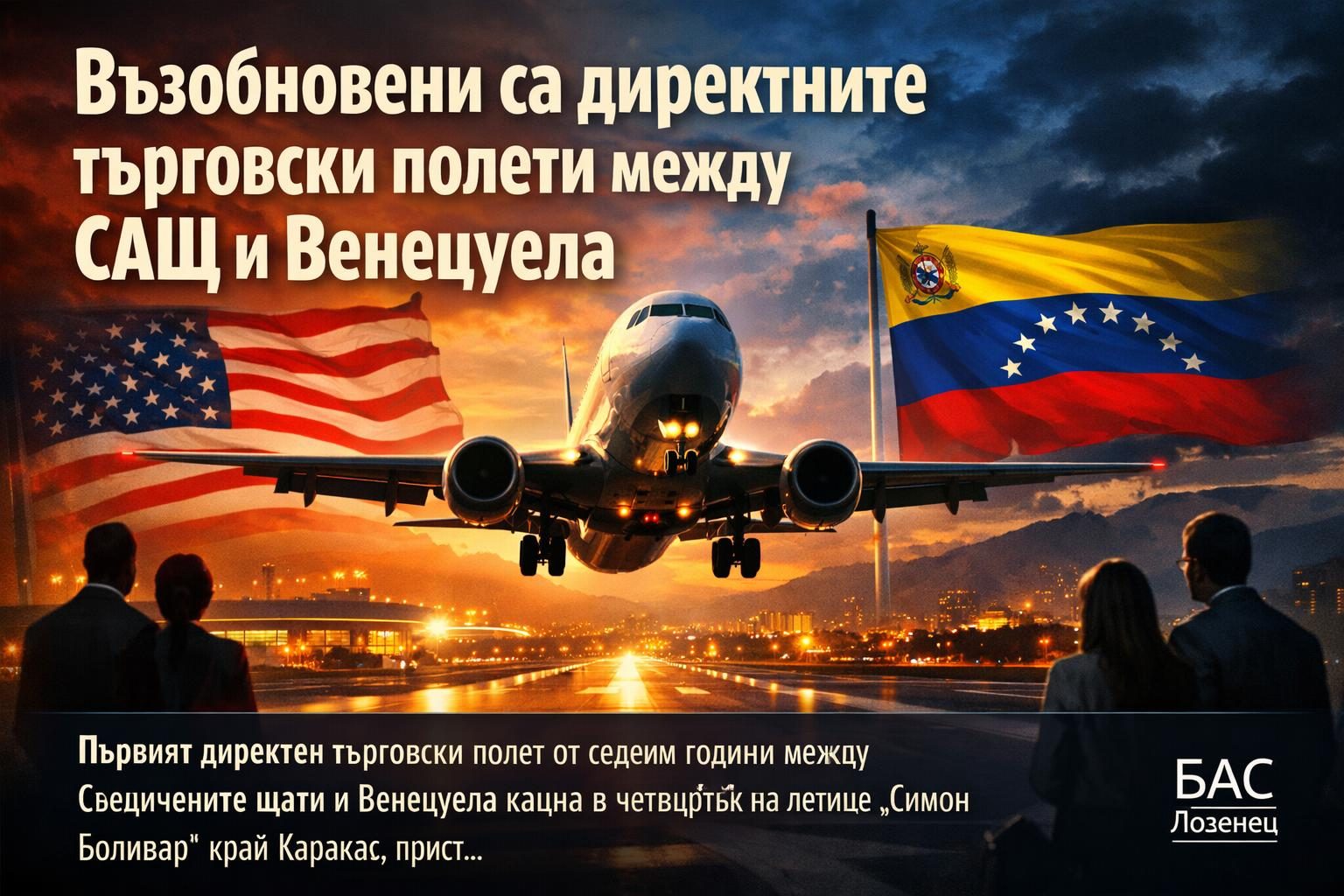 Възобновени са директните търговски полети между САЩ и Венецуела